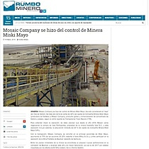 Mosaic Company se hizo del control de Minera Miski Mayo